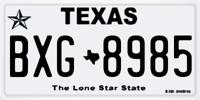TX license plate BXG8985
