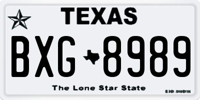 TX license plate BXG8989