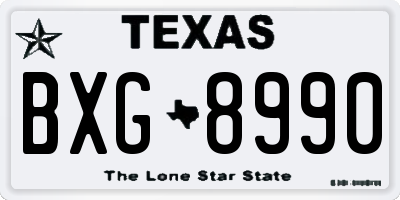 TX license plate BXG8990