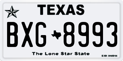 TX license plate BXG8993