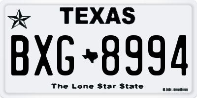 TX license plate BXG8994