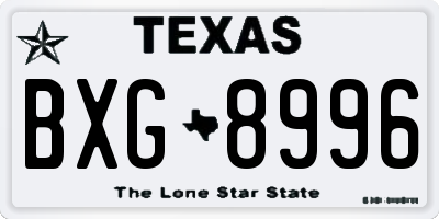 TX license plate BXG8996