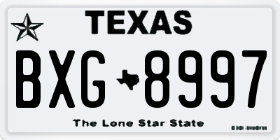 TX license plate BXG8997