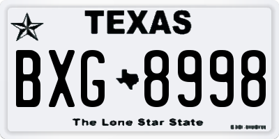 TX license plate BXG8998