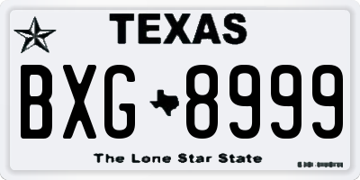 TX license plate BXG8999