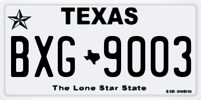 TX license plate BXG9003