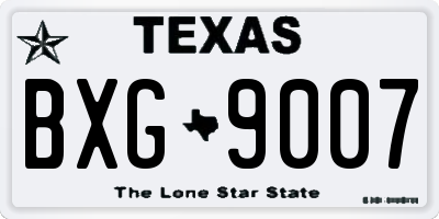 TX license plate BXG9007