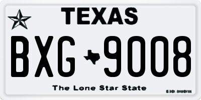TX license plate BXG9008