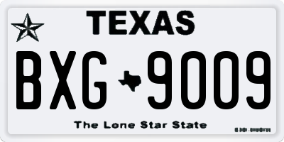 TX license plate BXG9009