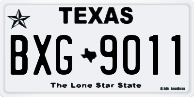 TX license plate BXG9011