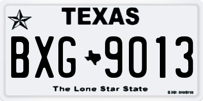 TX license plate BXG9013