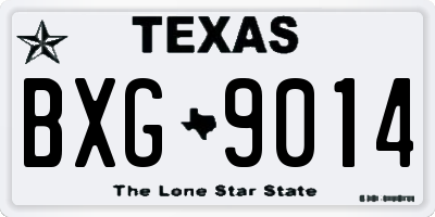 TX license plate BXG9014