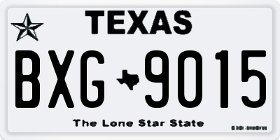 TX license plate BXG9015