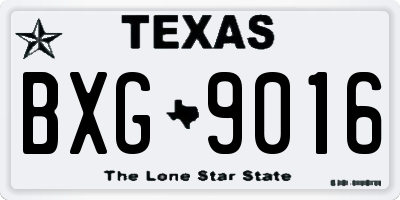 TX license plate BXG9016