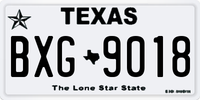 TX license plate BXG9018