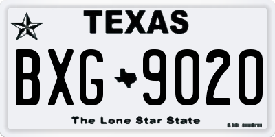 TX license plate BXG9020