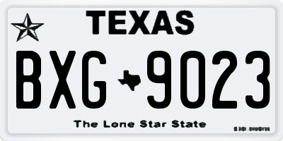 TX license plate BXG9023