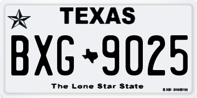TX license plate BXG9025