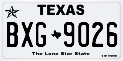 TX license plate BXG9026
