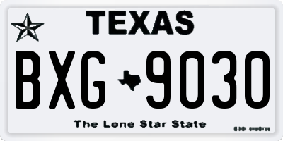 TX license plate BXG9030