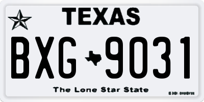 TX license plate BXG9031