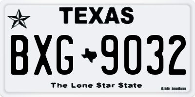 TX license plate BXG9032