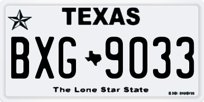 TX license plate BXG9033