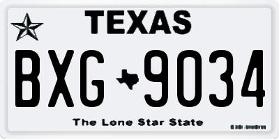 TX license plate BXG9034