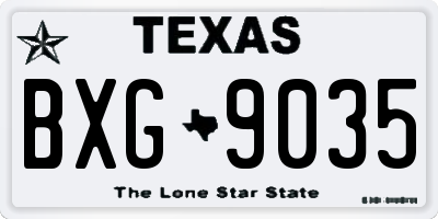 TX license plate BXG9035