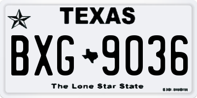 TX license plate BXG9036