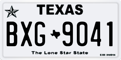 TX license plate BXG9041