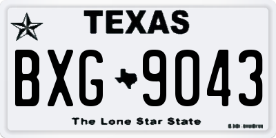 TX license plate BXG9043