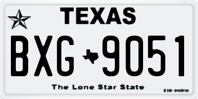 TX license plate BXG9051