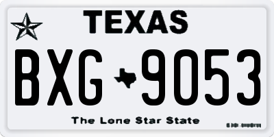 TX license plate BXG9053