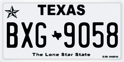 TX license plate BXG9058
