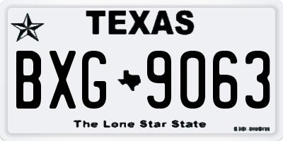 TX license plate BXG9063