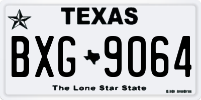TX license plate BXG9064