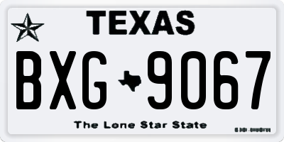 TX license plate BXG9067
