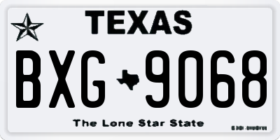 TX license plate BXG9068