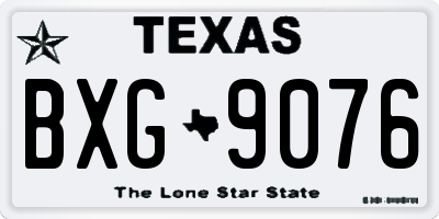TX license plate BXG9076