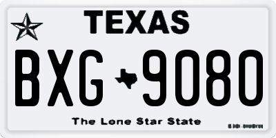 TX license plate BXG9080