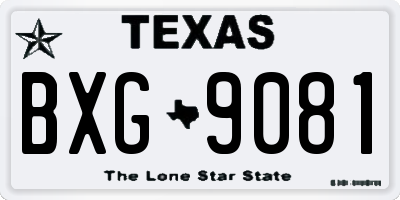 TX license plate BXG9081