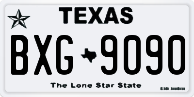 TX license plate BXG9090