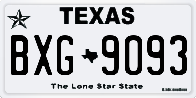 TX license plate BXG9093