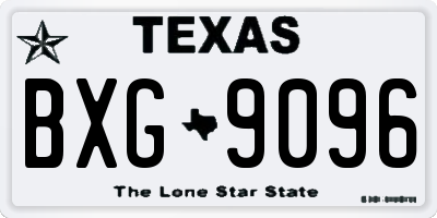TX license plate BXG9096