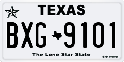 TX license plate BXG9101