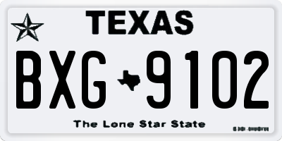 TX license plate BXG9102