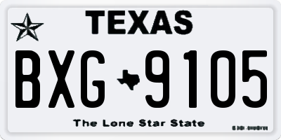 TX license plate BXG9105