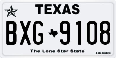 TX license plate BXG9108