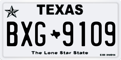 TX license plate BXG9109